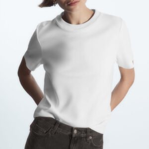 تيشيرت نسائي بأكمام قصيرة من القطن الطبيعي