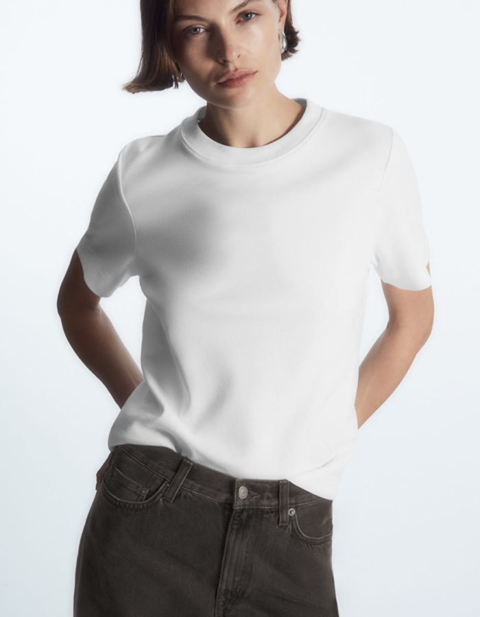 تيشيرت نسائي بأكمام قصيرة من القطن الطبيعي